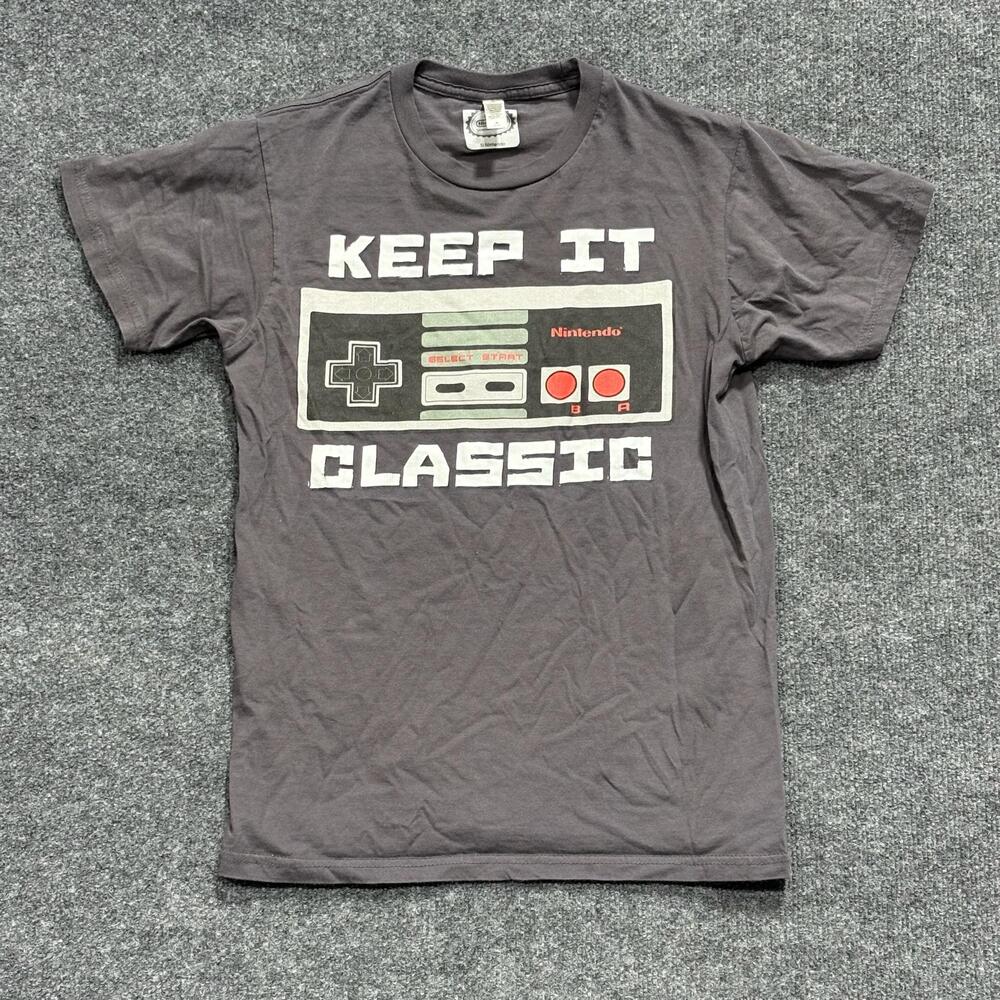 Zuni Sportswear Shirt Mens Small Gray Nintendo Keep It Classic NES Graphic Tee